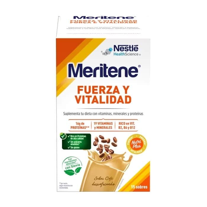 Meritene Fuerza y Vitalidad Café Descafeinado 15 sobres de 30g