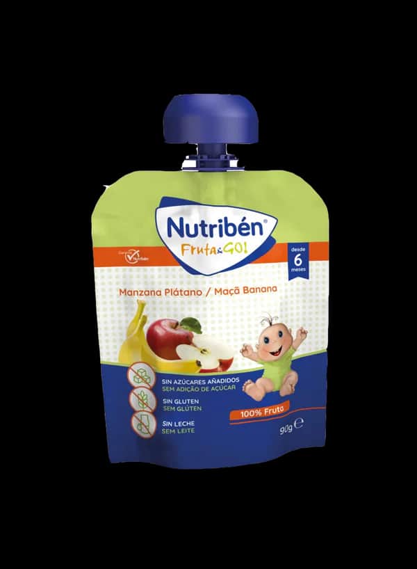 Nutribén Fruta & Go Manzana y Plátano 90g